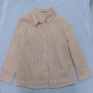 Italy Cotton Stripe Blouse 10 EUC